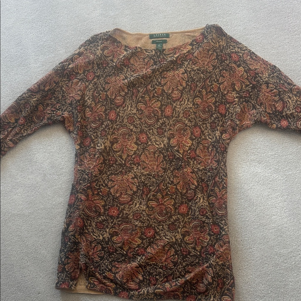 Ralph Lauren Multicolor Paisley Long Sleeve Top